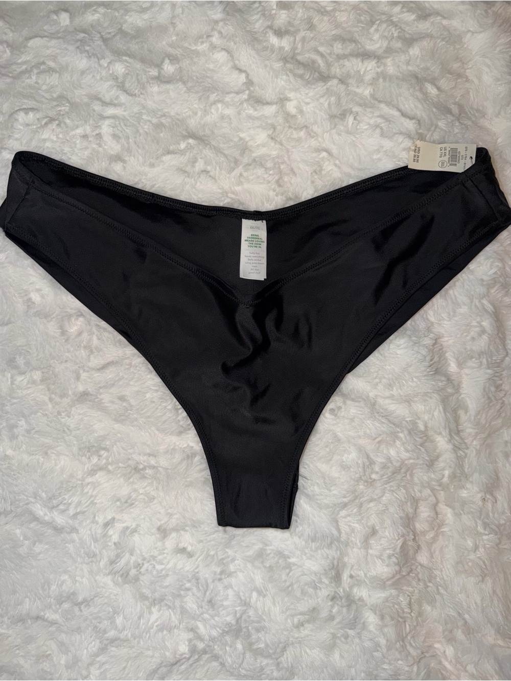 aerie Black High Leg Cheeky Bikini Bottom NWT